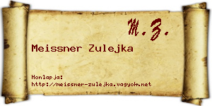 Meissner Zulejka névjegykártya